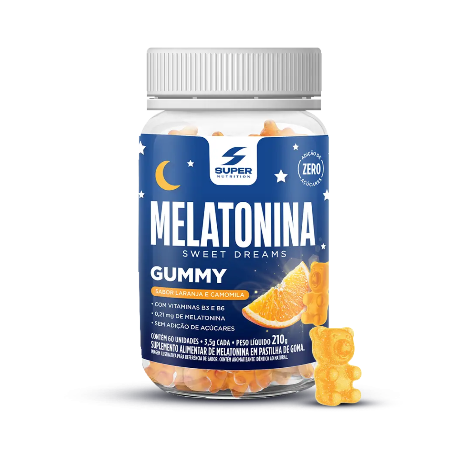 Super Gummy Melatonina Suplemento em Gomas para o Sono - 60 Gummies (210g)